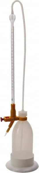 Dynalon Labware - 10 ml Borosilicate Glass Burette, Polyethylene Bottle Titrating Burette - 4-39/64" Diam x 22-7/16" High - Benchmark Tooling