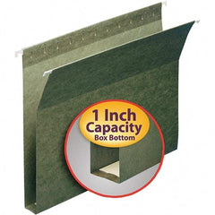 SMEAD - 12-1/4 x 9-1/2", Letter Size, Standard Green, Hanging File Folders with Box Bottom - 11 Point Stock - Benchmark Tooling