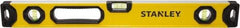 Stanley - 24" Long 3 Vial Box Beam Level - Aluminum, Yellow, 1 Level & 2 Plumb Vials - Benchmark Tooling