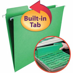 SMEAD - 12-1/4 x 9-1/2", Letter Size, Green, Hanging File Folder - 11 Point Stock, 1/3 Tab Cut Location - Benchmark Tooling