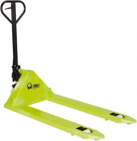 Vestil - 5,500 Lb Capacity, 7-3/4" Lift Hand Pallet Truck - 3-1/4" to 7-3/4" Lift Height, 48" Fork Length x 27" Fork Width, 27" Overall Width - Benchmark Tooling