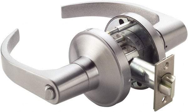 Ability One - Grade 1 Passage Lever Lockset - 2-3/4" Back Set, Zinc, Satin Chrome Finish - Benchmark Tooling