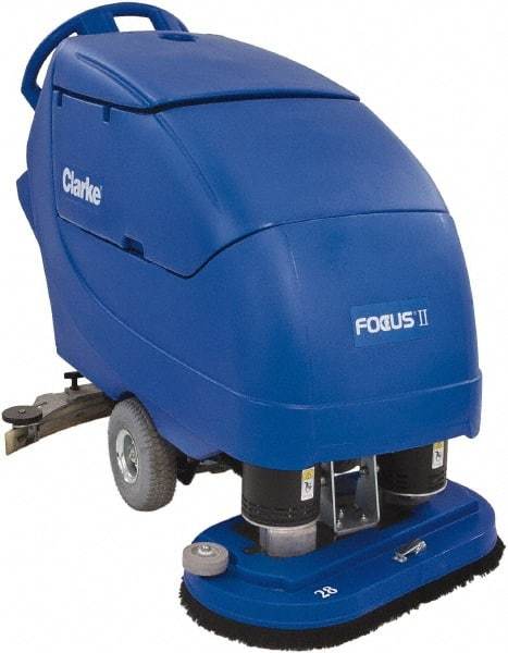 Clarke - 28" Cleaning Width, Battery Powered Floor Scrubber - 0.75 hp, 200 RPM, 23 Gal Tank Capacity - Benchmark Tooling