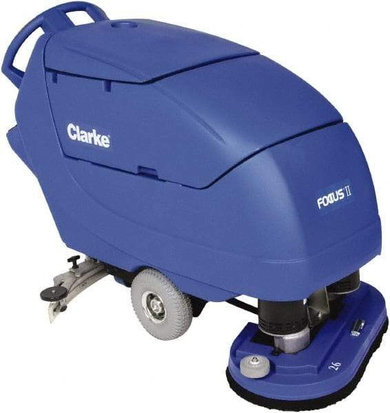 Clarke - 26" Cleaning Width, Battery Powered Floor Scrubber - 0.75 hp, 200 RPM, 23 Gal Tank Capacity - Benchmark Tooling