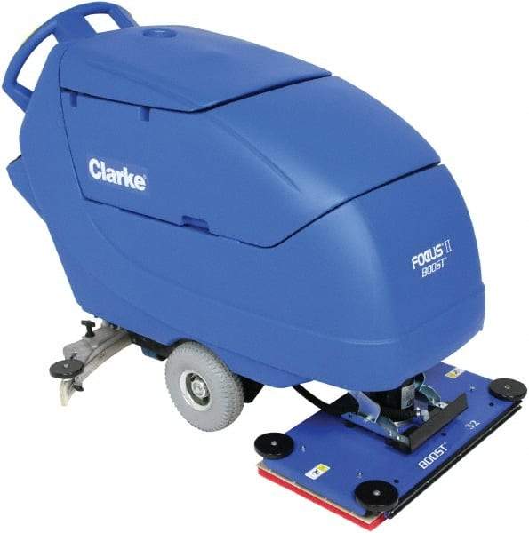 Clarke - 32" Cleaning Width, Battery Powered Floor Scrubber - 0.75 hp, 2,250 RPM, 23 Gal Tank Capacity - Benchmark Tooling