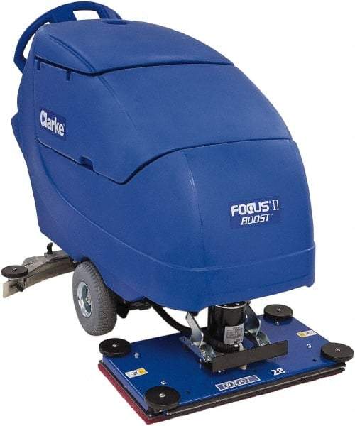 Clarke - 28" Cleaning Width, Battery Powered Floor Scrubber - 0.75 hp, 2,250 RPM, 23 Gal Tank Capacity - Benchmark Tooling