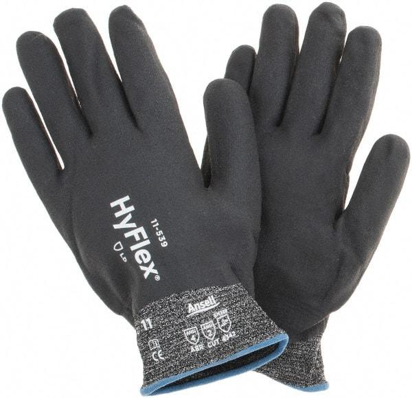 Ansell - Size 2XL, ANSI Cut Lvl A2, Abrasion Lvl 4, Nitrile Coated Cut Resistant Gloves - Fully Coated Coated, Black - Benchmark Tooling