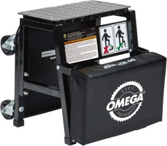 Omega Lift Equipment - 350 Lb Capacity, 4 Wheel Creeper Seat - Alloy Steel, 15-3/4" Long x 17.72" Overall Height x 7" Wide - Benchmark Tooling