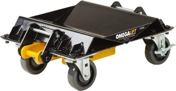 Omega Lift Equipment - 4 Wheel, 2,000 Lb Capacity, One Pair Dolly without Handle - 4" Casters, 10 to 36" Polyurethane Mold on Polyetyhylene Wheels - Benchmark Tooling