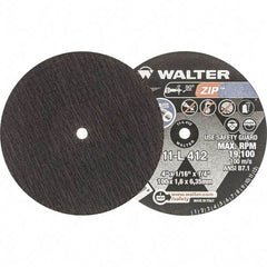 WALTER Surface Technologies - 4" 24 Grit Aluminum Oxide Cutoff Wheel - 1/16" Thick, 1/4" Arbor, 19,100 Max RPM, Use with Die Grinders - Benchmark Tooling