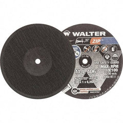 WALTER Surface Technologies - 4" 24 Grit Aluminum Oxide Cutoff Wheel - 1/32" Thick, 1/4" Arbor, 19,100 Max RPM, Use with Die Grinders - Benchmark Tooling