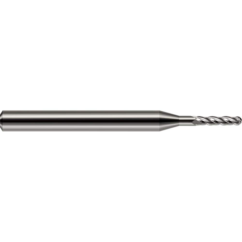 Harvey Tool - 0.1" Diam, 0.3" LOC, 4 Flute Solid Carbide Ball End Mill - Exact Industrial Supply