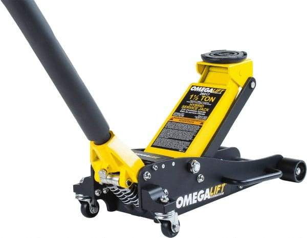 Omega Lift Equipment - 1.5 Ton Capacity Service Floor Jack - 3-1/2 to 14" High - Benchmark Tooling