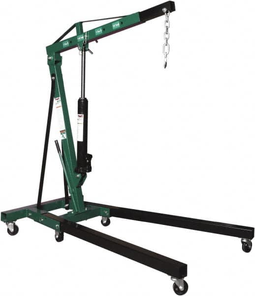 Safeguard - 4,000 Lb Load Capacity, Steel Folding Engine Crane - 9-1/2' to 74' Span - Benchmark Tooling