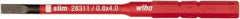 Wiha - 4mm Drive, Slotted Screwdriver Bit - 75mm OAL - Benchmark Tooling