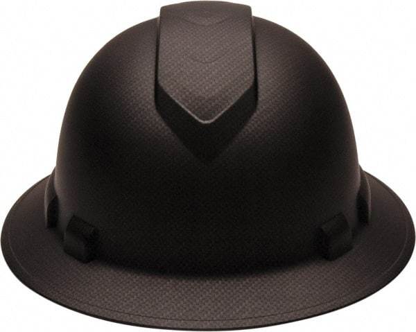 PYRAMEX - ANSI Type I, Class E Rated, 4-Point, Ratchet Adjustment Hard Hat - One Size Fits Most, Graphite, Full Brim - Benchmark Tooling