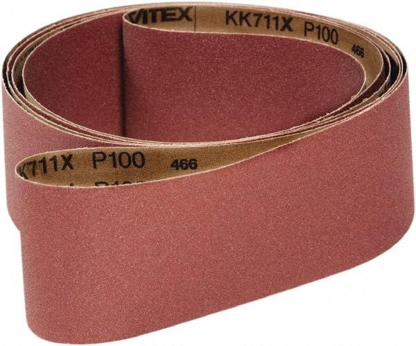 VSM - 3" Wide x 132" OAL, 120 Grit, Aluminum Oxide Abrasive Belt - Aluminum Oxide, Medium, Coated, X Weighted Cloth Backing, Wet/Dry, Series KK711X - Benchmark Tooling