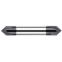 Harvey Tool - 1/8" Diam 30°/150° 2-Flute Double End Solid Carbide Chamfer Mill - Exact Industrial Supply