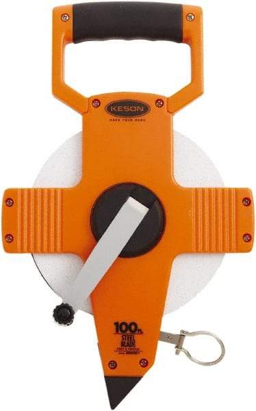 Keson - 100' x 3/8" Tape Measure - 1/10 & 1/100" Graduation - Benchmark Tooling