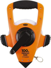 Keson - 100' x 1/2" Tape Measure - 1/8, 1/10 & 1/100" Graduation - Benchmark Tooling