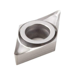 Seco - DCGT21.5 Grade KX Carbide Turning Insert - Uncoated, 55° Diamond, 1/4" Inscr Circle, 3/32" Thick, 0.0039" Corner Radius - Benchmark Tooling