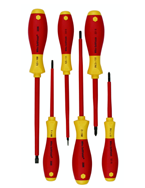Insulated Screwdrivers Slotted 4.5; 6.5mm Phillips #1; 2. Square #1; 2. 6 Piece Set - Benchmark Tooling
