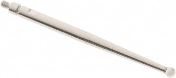 SPI - 2mm Ball Diam, Steel, Ball Test Indicator Contact Point - 1.336" Contact Point Length, Use with Mitutoyo Test Indicators - Benchmark Tooling