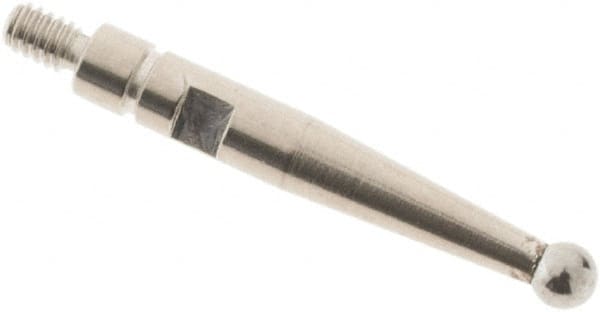 SPI - 2mm Ball Diam, Carbide, Ball Test Indicator Contact Point - 0.606" Contact Point Length, Use with Mitutoyo Test Indicators - Benchmark Tooling