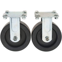 Value Collection - 6" Diam x 2" Wide x 7-39/64" OAH Top Plate Mount Rigid Caster - Polypropylene, 1,000 Lb Capacity, Sleeve Bearing, 3-7/8 x 4-1/2" Plate - Benchmark Tooling