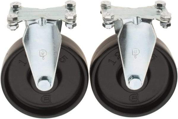 Value Collection - 5" Diam x 1-1/4" Wide x 6-15/64" OAH Top Plate Mount Rigid Caster - Polypropylene, 250 Lb Capacity, Sleeve Bearing, 2-3/8 x 3-5/8" Plate - Benchmark Tooling