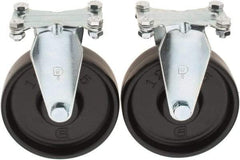 Value Collection - 5" Diam x 1-1/4" Wide x 6-15/64" OAH Top Plate Mount Rigid Caster - Polypropylene, 250 Lb Capacity, Sleeve Bearing, 2-3/8 x 3-5/8" Plate - Benchmark Tooling