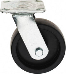 Value Collection - 6" Diam x 2" Wide x 7-39/64" OAH Top Plate Mount Swivel Caster - Polypropylene, 500 Lb Capacity, Sleeve Bearing, 3-7/8 x 4-1/2" Plate - Benchmark Tooling