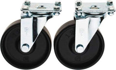 Value Collection - 5" Diam x 1-1/4" Wide x 6-15/64" OAH Top Plate Mount Swivel Caster - Polypropylene, 250 Lb Capacity, Sleeve Bearing, 2-1/2 x 3-3/4" Plate - Benchmark Tooling
