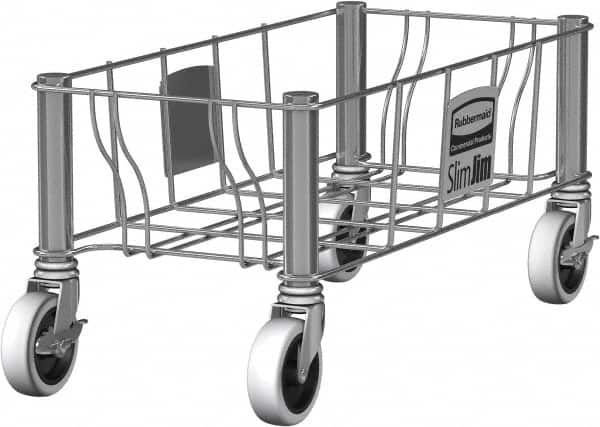 Rubbermaid - Rectangle Stainless Steel Trash Can Dolly - Compatible with 16 & 23 Gal Containers, Compatible with Vented Slim Jim - Benchmark Tooling