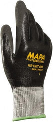 MAPA Professional - Size XL (10), ANSI Cut Lvl 2, Puncture Lvl 3, Abrasion Lvl 4, Nitrile Coated HDPE Cut Resistant Gloves - Fully Coated Coated, HDPE Lining, Knit Wrist, Gray, Paired - Benchmark Tooling
