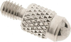 SPI - #4-48, 4mm Ball Diam, Carbide Cupped Ball Contact Point - 0.28" Contact Point Length, Use with Dial Indicators - Benchmark Tooling