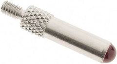 SPI - #4-48, 4mm Ball Diam, Ruby Cupped Ball Contact Point - 3/4" Contact Point Length, Use with Dial Indicators - Benchmark Tooling