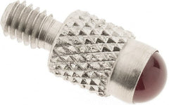 SPI - #4-48, 4mm Ball Diam, Ruby Cupped Ball Contact Point - 0.28" Contact Point Length, Use with Dial Indicators - Benchmark Tooling