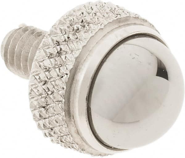 SPI - #4-48, 1/4" Ball Diam, Carbide Cupped Ball Contact Point - 0.3" Contact Point Length, Use with Dial Indicators - Benchmark Tooling