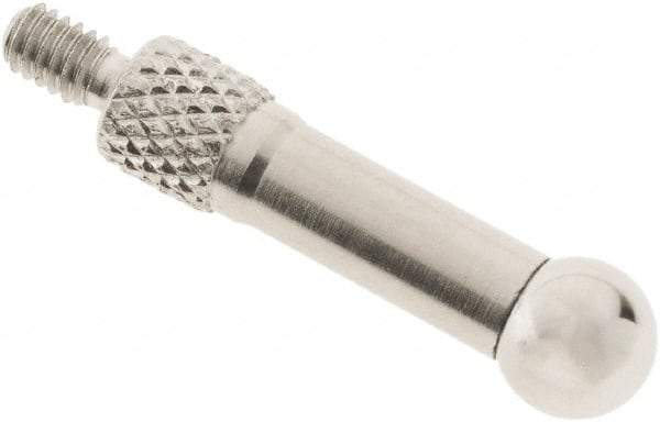 SPI - #4-48, 7/32" Ball Diam, Chrome Alloy Steel Ball Needle Contact Point - 3/4" Contact Point Length, Use with Dial Indicators - Benchmark Tooling