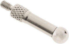 SPI - #4-48, 7/32" Ball Diam, Chrome Alloy Steel Ball Needle Contact Point - 3/4" Contact Point Length, Use with Dial Indicators - Benchmark Tooling