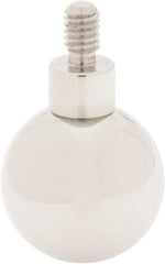 SPI - #4-48, 1/2" Ball Diam, Chrome Alloy Steel Ball Contact Point - 3/4" Contact Point Length, Use with Dial Indicators - Benchmark Tooling