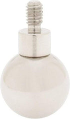 SPI - #4-48, 7/16" Ball Diam, Chrome Alloy Steel Ball Contact Point - 3/4" Contact Point Length, Use with Dial Indicators - Benchmark Tooling