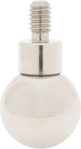 SPI - #4-48, 3/8" Ball Diam, Chrome Alloy Steel Ball Contact Point - 3/4" Contact Point Length, Use with Dial Indicators - Benchmark Tooling