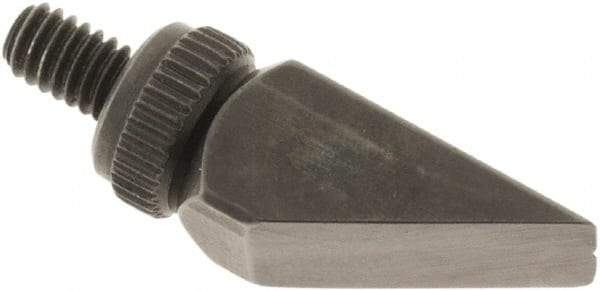 SPI - #4-48, Black Oxide Steel Offset Chisel Contact Point - 5/8" Contact Point Length, Use with Dial Indicators - Benchmark Tooling