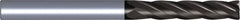 Kennametal - 1", 3" LOC, 1" Shank Diam, 1-1/2" OAL, 4 Flute, Solid Carbide Square End Mill - Single End, TiAlN Finish, Spiral Flute, 30° Helix, Centercutting, Right Hand Cut, Right Hand Flute - Benchmark Tooling