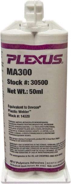 Plexus - 50 mL Cartridge Two Part Adhesive - 3 to 6 min Working Time, 60°F - Benchmark Tooling