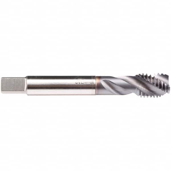 Emuge - M24x3.00 M 3 Flute 6H Modified Bottoming Spiral Flute Tap - High Speed Steel, TiCN Finish, 160mm OAL, Right Hand Flute, Right Hand Thread, Series C4939300 - Benchmark Tooling