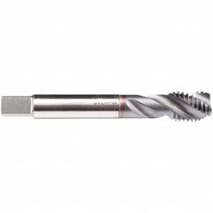 Emuge - M24x3.00 M 3 Flute 6H Modified Bottoming Spiral Flute Tap - High Speed Steel, TiCN Finish, 160mm OAL, Right Hand Flute, Right Hand Thread, Series C4939300 - Benchmark Tooling