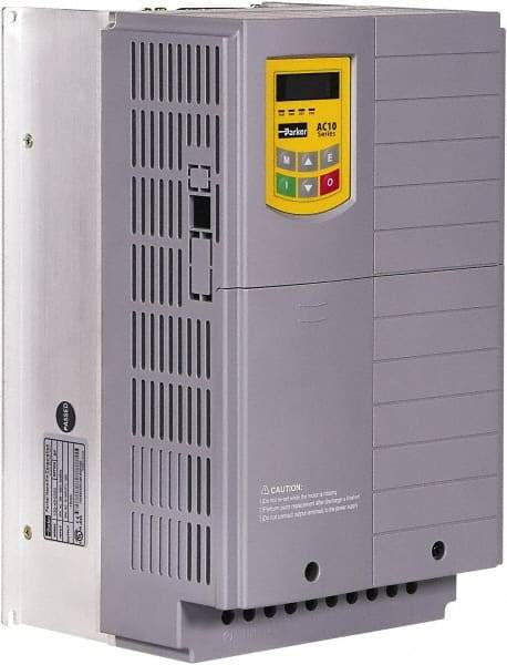 Parker - Three Phase, 480 Volt, 20 hp, Variable Frequency Drive - 8.07" Wide x 7.71" Deep x 13" High, IP20 - Benchmark Tooling